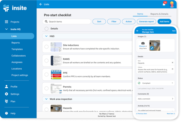 Pre-start checklists